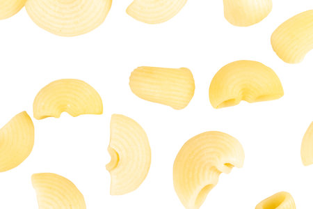 Macaroni Splash on white background fall.