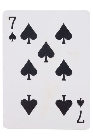 card gambling on white game luck seven spades.の写真素材