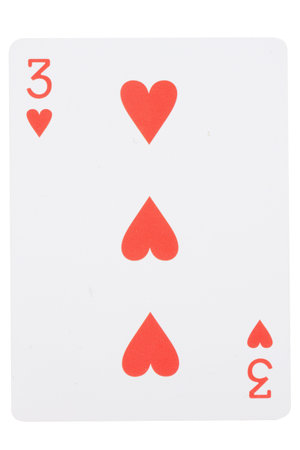 card gambling on white game luck three hearts.
