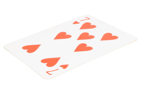 card gambling on white game luck seven hearts.