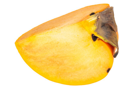 Fresh ripe plum cut in half isolated on white background.の写真素材