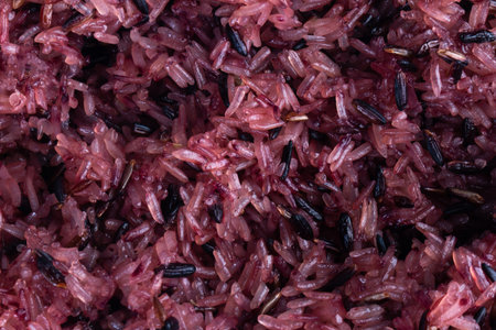 Black sticky rice texture background.の写真素材