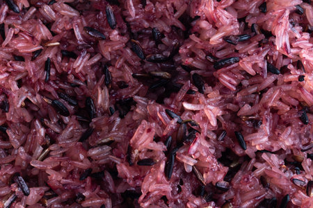 Black sticky rice texture background.の写真素材