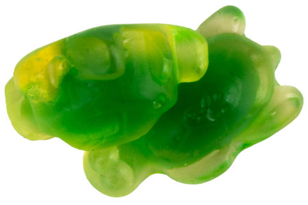 Pile of Green Jelly Gummy Candies Isolated on White Background.の写真素材