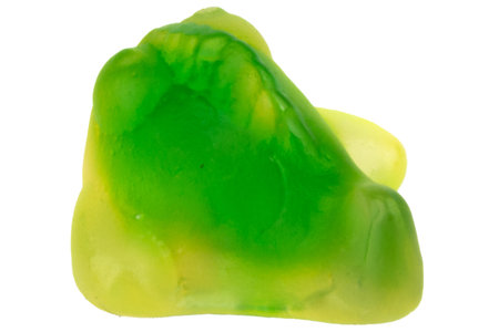 Pile of Green Jelly Gummy Candies Isolated on White Background.の写真素材