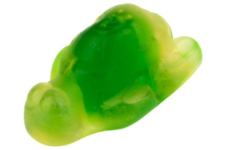 Pile of Green Gummy Candies Isolated on White Background.の写真素材
