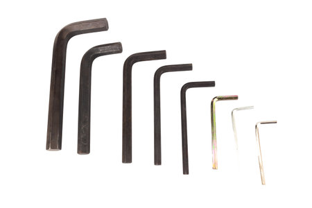 Hex key isolated on white background.