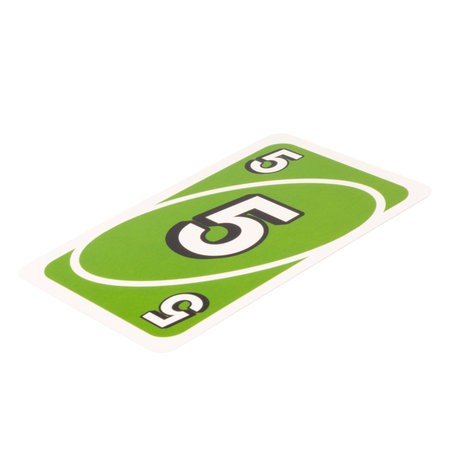 card game color green five isolated on white background.
