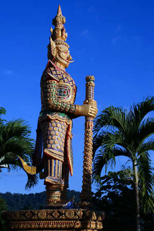 Buddha / Wat Bang Riang in Phang Nga Province, Thailand.の写真素材
