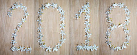 Create figures with flowersの写真素材