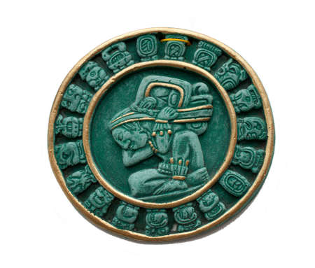 Ethnic plate from ceramics isolated on a white background. Mexicoの写真素材
