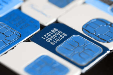 Colorful sim card close upの写真素材