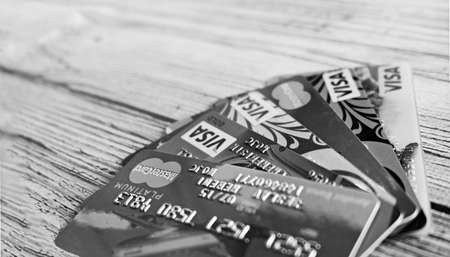 Credit cards close up