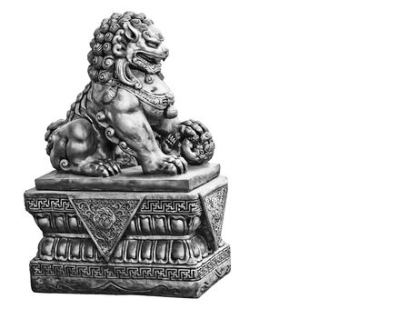 Guardian Lion Foo Fu dog guard. Stone statueの写真素材