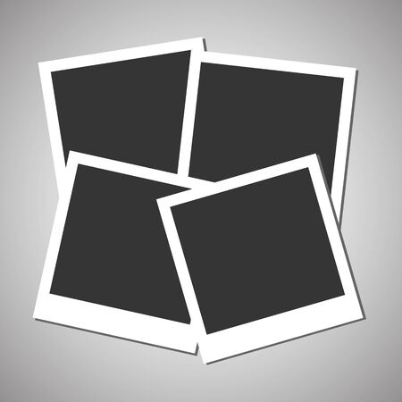 Blank retro photos. Vector photo frame with shadowのイラスト素材