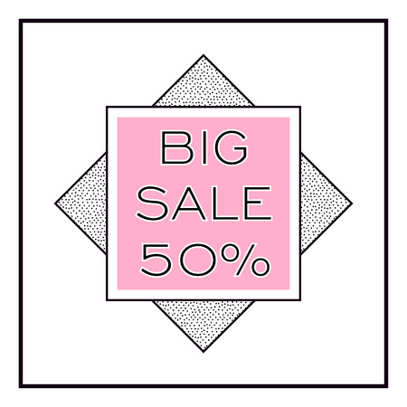 BIG SALE square banner. Fashion modern style. Geometric design. Vector illustration.のイラスト素材