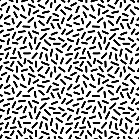 Lines. Black and white memphis pattern. 80s - 90s style. Retro fashion. Mosaic texture. Vector Illustration.のイラスト素材