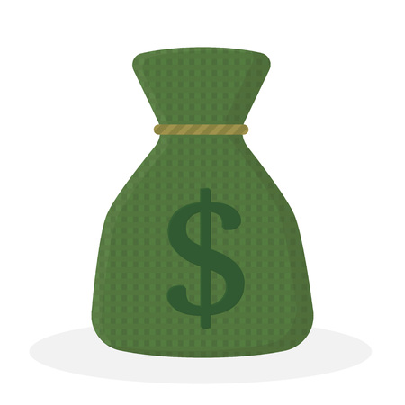 Vector money bag. Sack with dollars. Save money concept.のイラスト素材