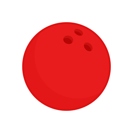 Red bowling ball. Vector icon isolated on white background. Flat vector illustration.のイラスト素材
