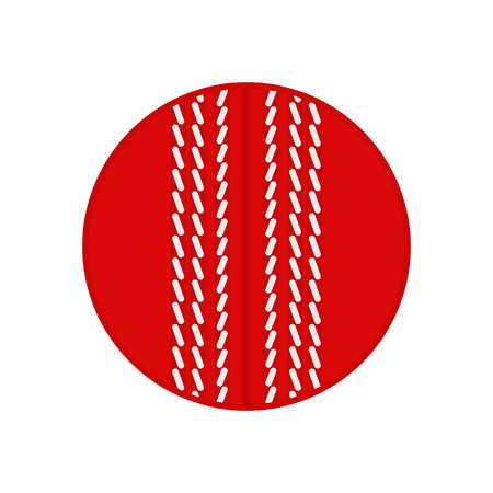 Cricket ball. Vector silhouette. Vector icon isolated on white background. Flat illustration.のイラスト素材