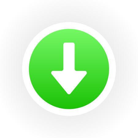 Download icon. Flat symbol in circle. Vector illustrationのイラスト素材