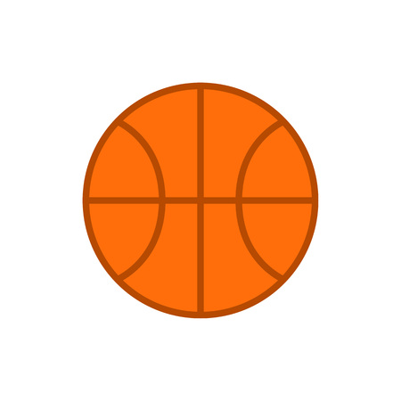 Basketball ball. Vector icon of basketball ball isolated on white background. Flat vector illustration.のイラスト素材