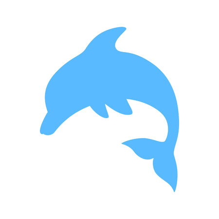 Jumping dolphin blue silhouette vector illustrationのイラスト素材