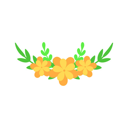 Floral text divider. Flowers and leaves. Bouquet design for wedding invitations or greeting cards. Vector illustrationのイラスト素材