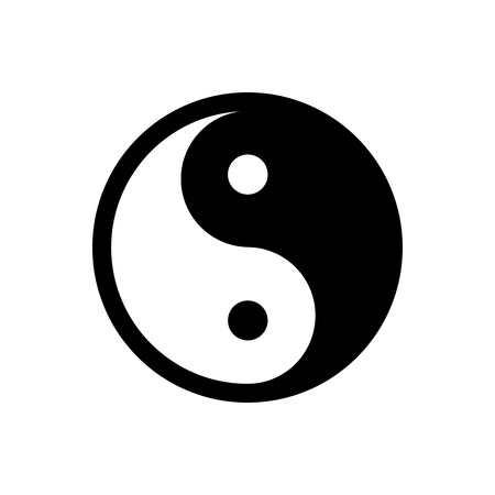 Yin Yang - vector icon. Black and white symbol of harmony and balance. Isolated on white backgroundのイラスト素材