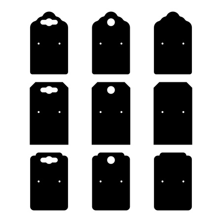 Earring display cards - vector. Jewelry cards. Earring hang tags isolated on white backgroung.のイラスト素材