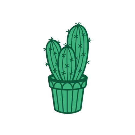 Green cactus isolated on white background. vector illustrationのイラスト素材