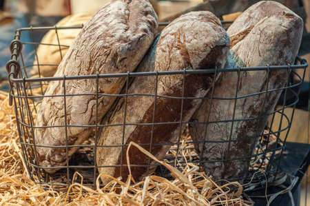 Different types of handmade breadの写真素材
