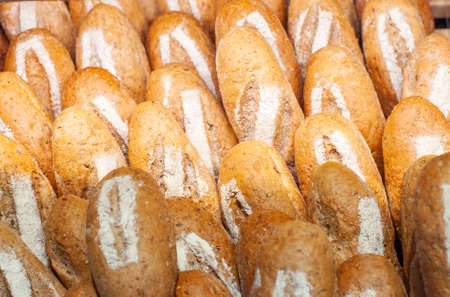 Different types of handmade breadの写真素材