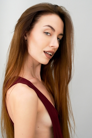 portrait,portrait of a girl,beautiful portrait,portrait of a girl with a beautiful fair skin, Beautiful faceの写真素材