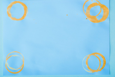 traces of coffee, abstract background from unusual method of painting with coffee stains, blueの写真素材