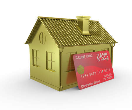 Plastic card payments for homeの写真素材