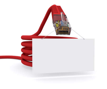 network cable is holding a tablet