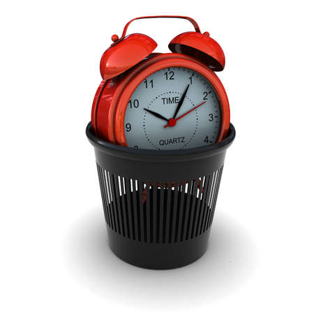 Red Alarm in the black bin  3D rendering