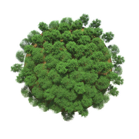 Green trees on a small planetの写真素材