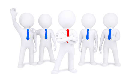 Five 3d human  Isolated on white backgroundの写真素材