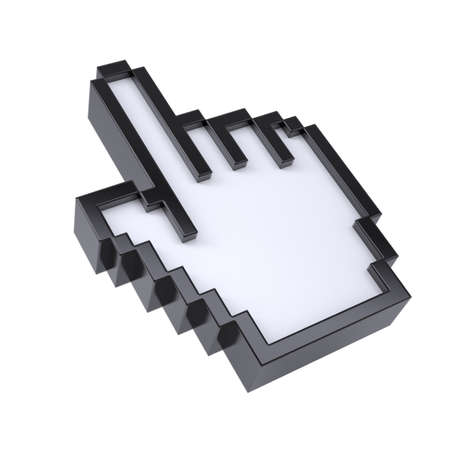 Stylized hand pointer  Isolated render on a white background