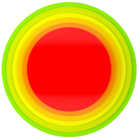 Button of colored discs. Isolated render on a white backgroundの写真素材