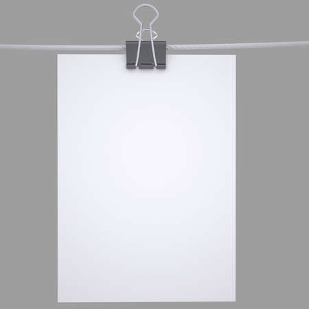 Binder paper with a rope  Isolated render on a gray backgroundの写真素材