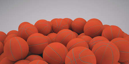 Groups of classical basketballs  3d render of studioの写真素材