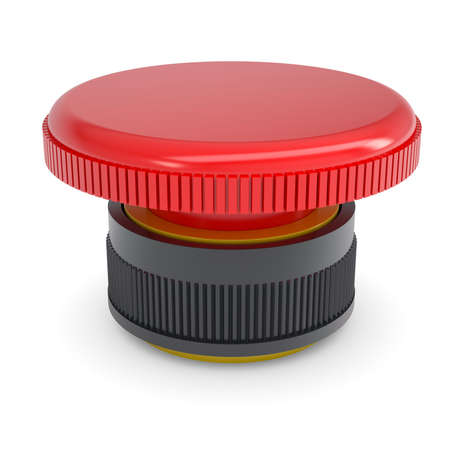 Red button  Isolated render on a white background