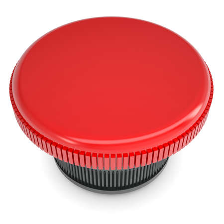 Red button  Isolated render on a white background