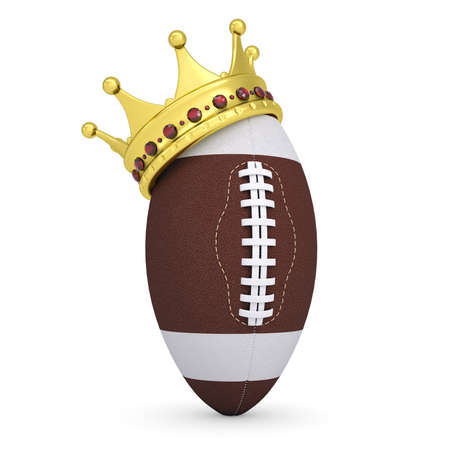 Crown on the ball for American football  Isolated render on a white backgroundの写真素材