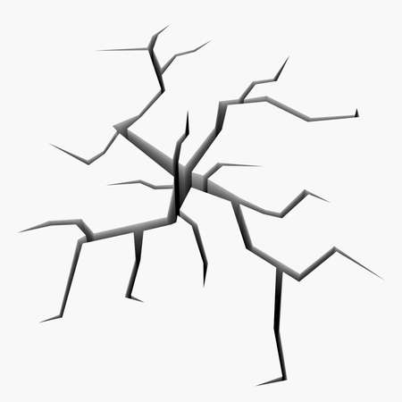 The crack in the white plane. Isolated render on a white backgroundの写真素材