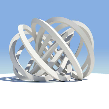 Abstract architecture  Render on the sky backgroundの写真素材