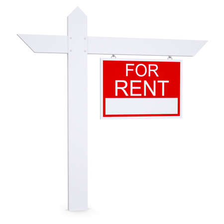 Real estate for rent sign  Isolated render on white backgroundの写真素材